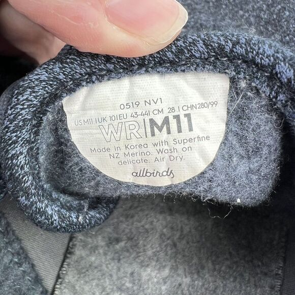 Allbirds Dark Blue Merino Wool Runners Sneakers Shoes Men's 11 - Picture 6 of 6